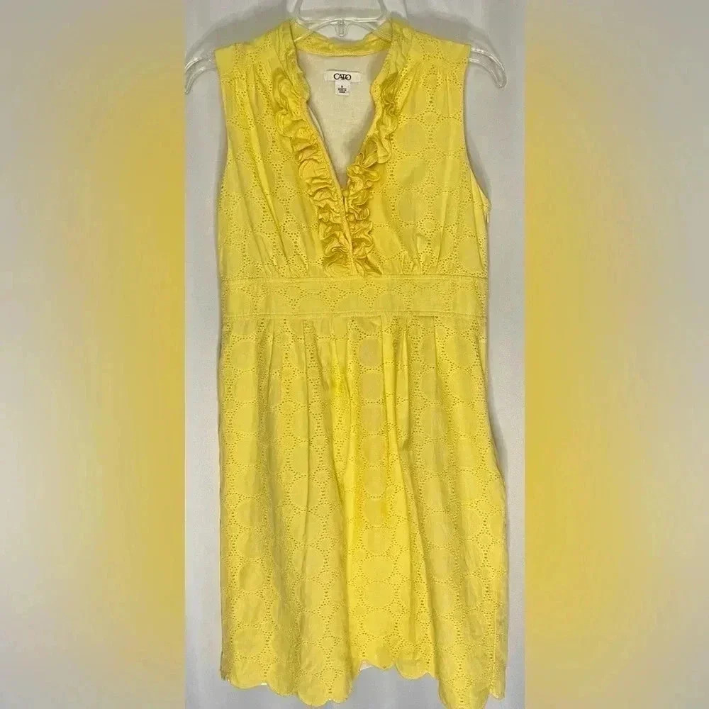 Cato ruffle neck sleeveless knee length‎ dress